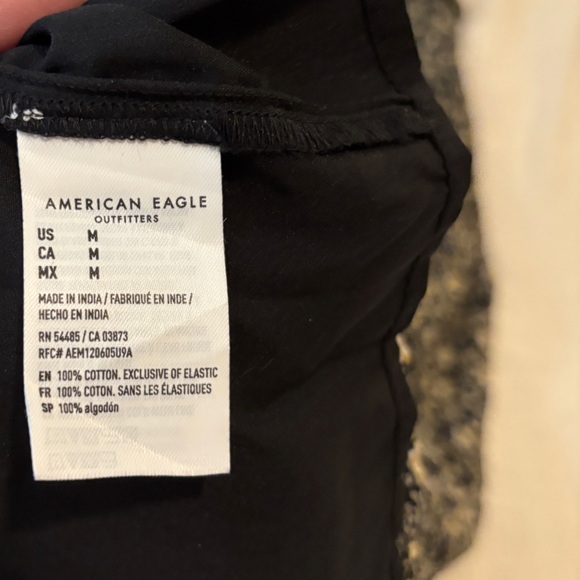 American Eagle Outfitters Black & Cream Midi Dress Ruffled 100% Cotton Women’s M - Picture 4 of 7